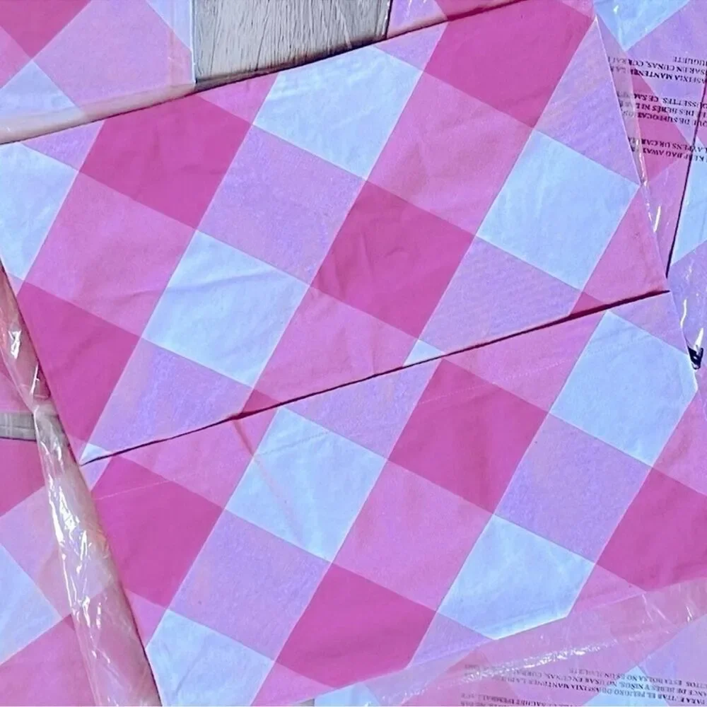🆕 NWT PB Kids Pink Gingham Plaid Pillow cover Buffalo Check Square Pillow Cases
